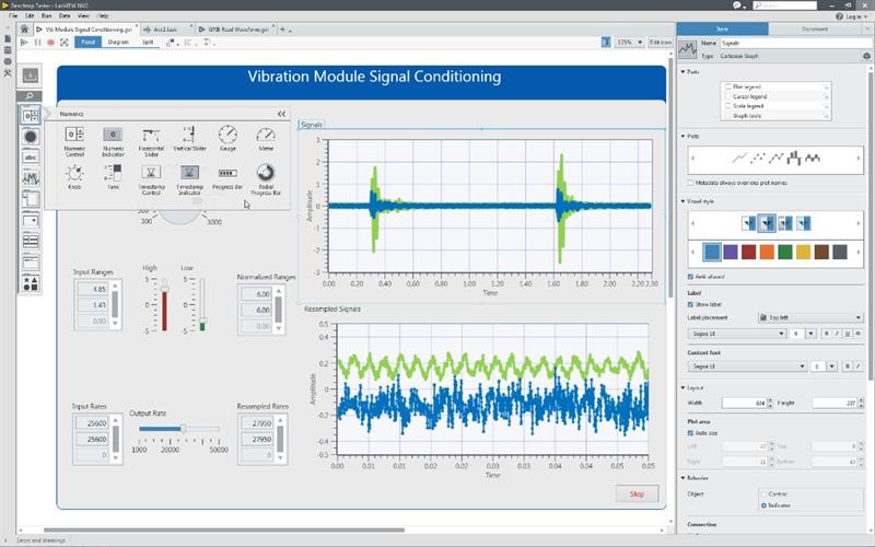 LabVIEW NXG's rapid editing interactions and new user interface building capabilities reduce the time to create a professional engineering system